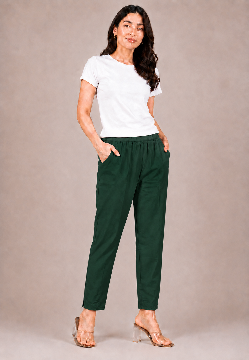 Bottle Green Straight Kurta Pant