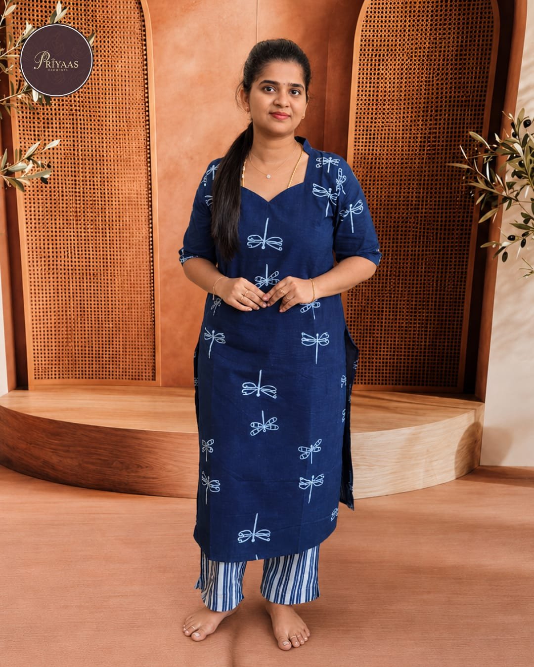 Indigo Block Print Coord set