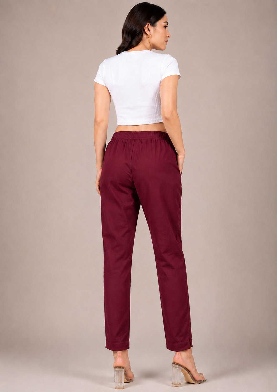 Maroon Straight Kurta Pant