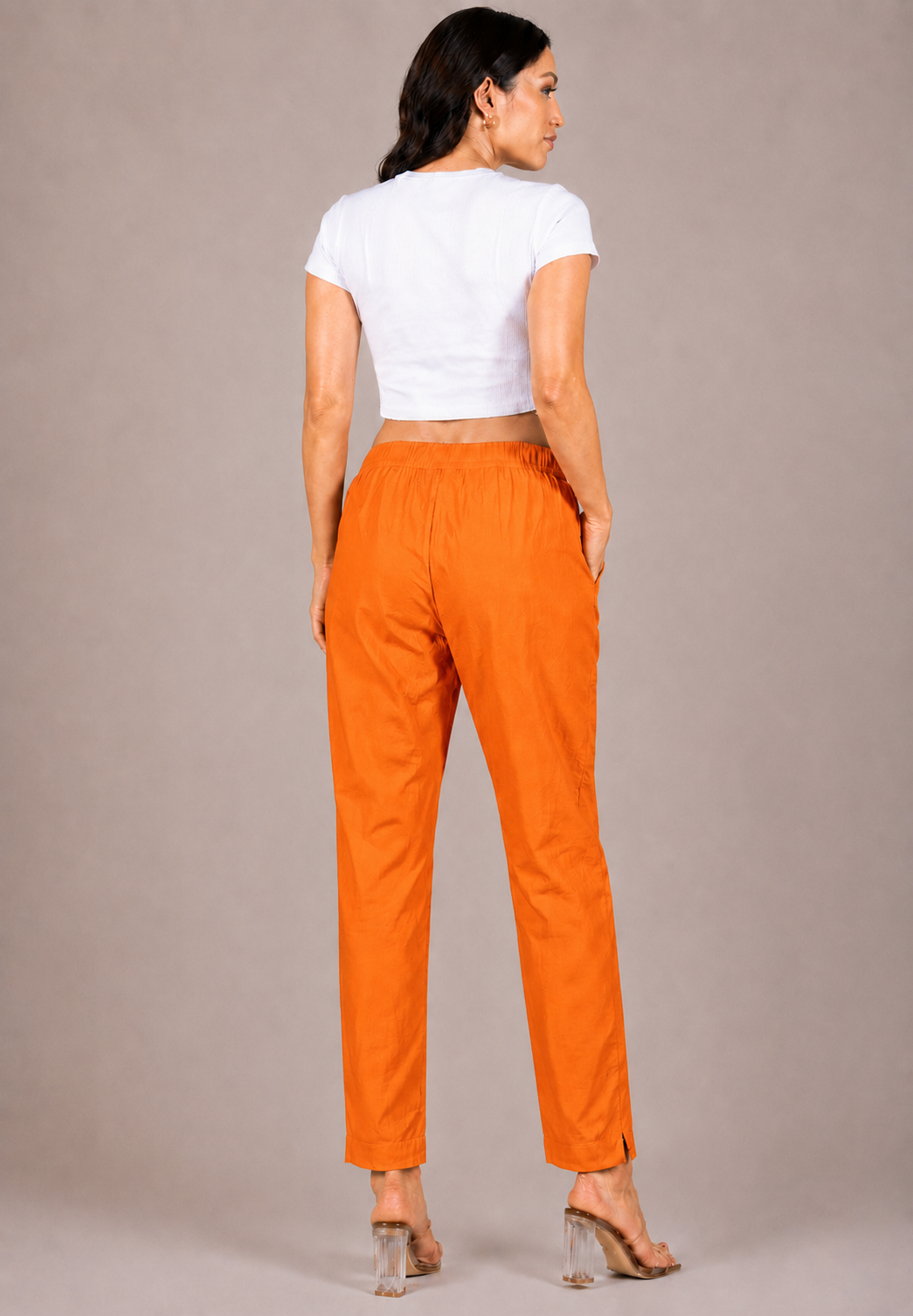 Orange Straight Kurta Pant
