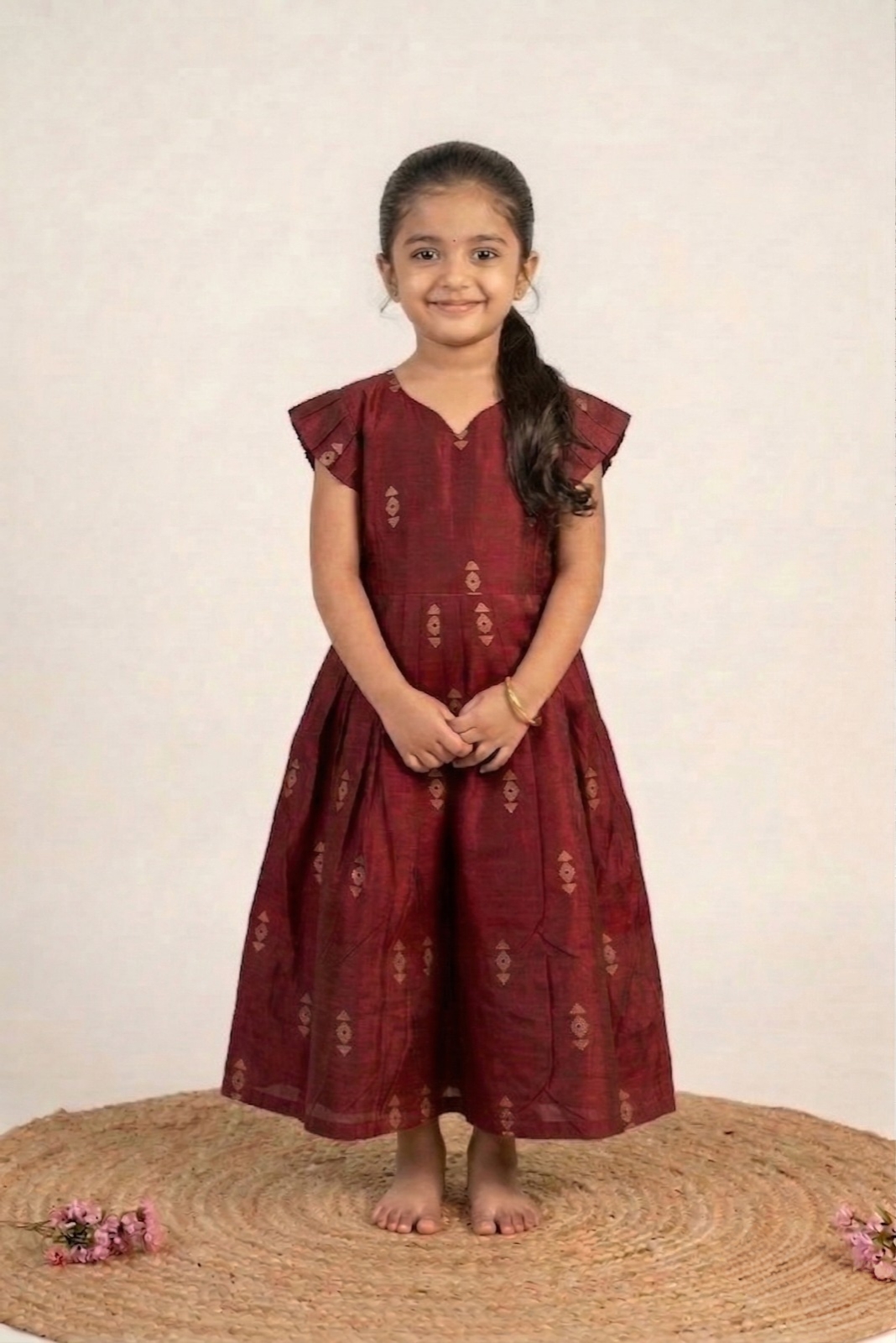 Maroon baby frock