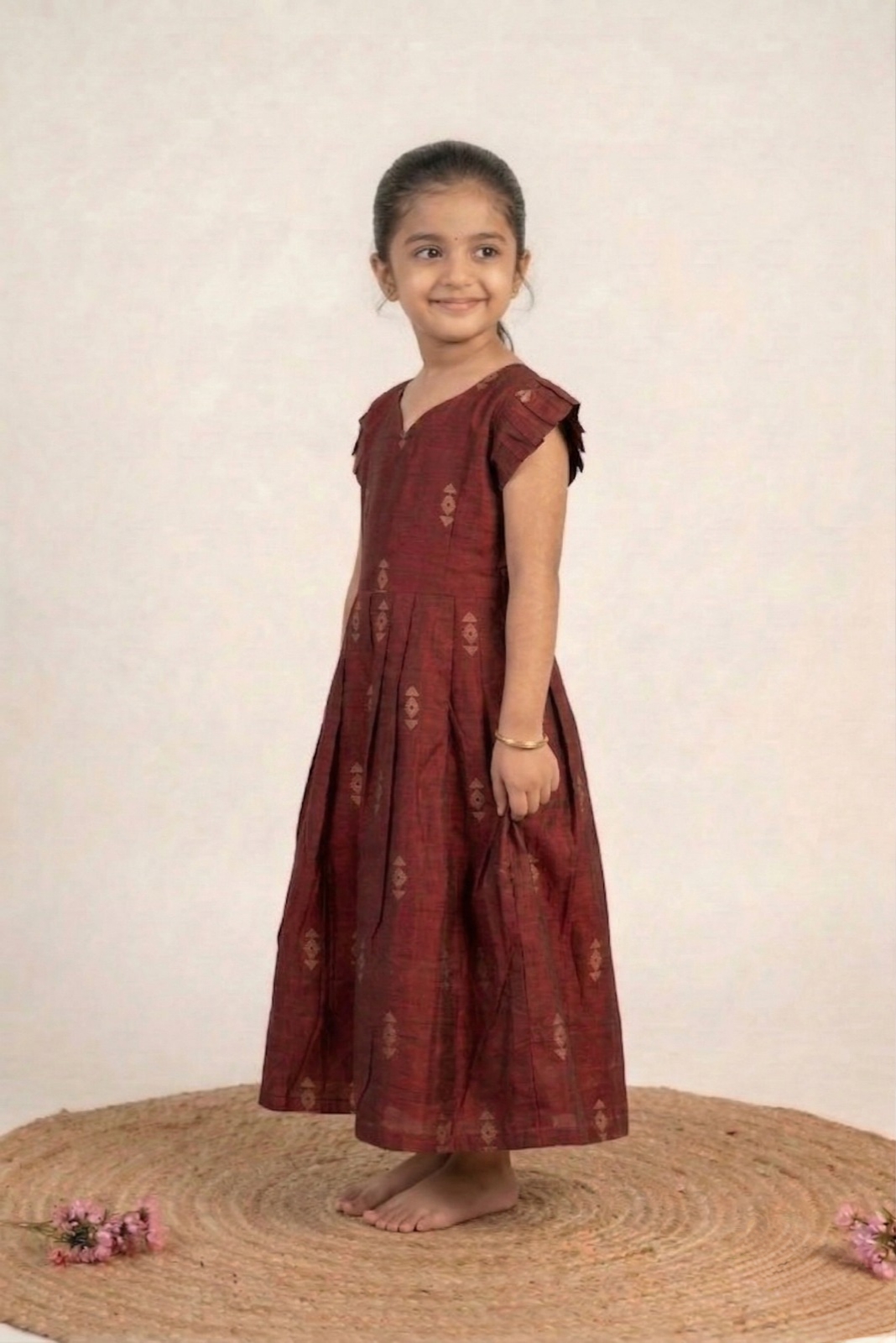 Maroon baby frock