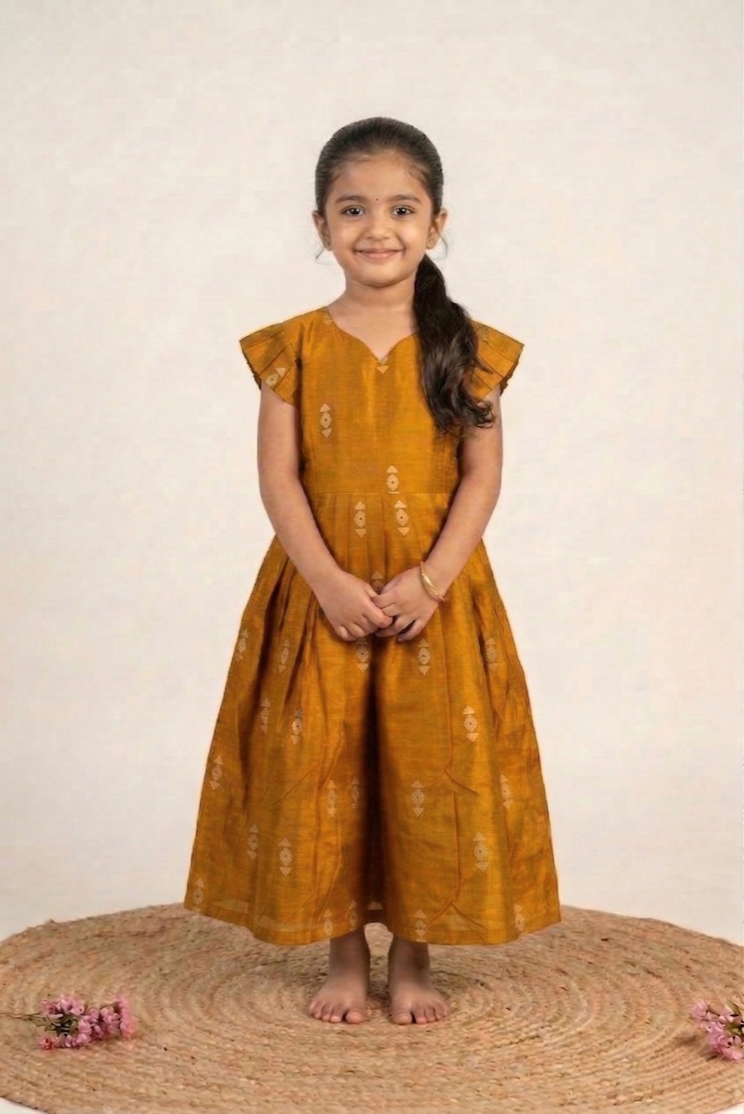 Mustard Yellow baby frock