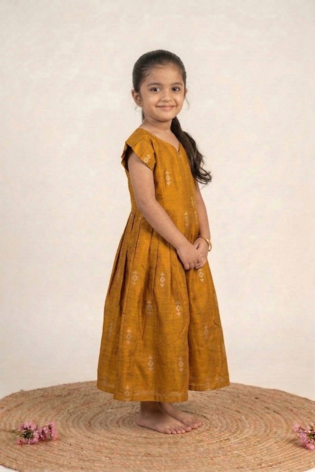 Mustard Yellow baby frock