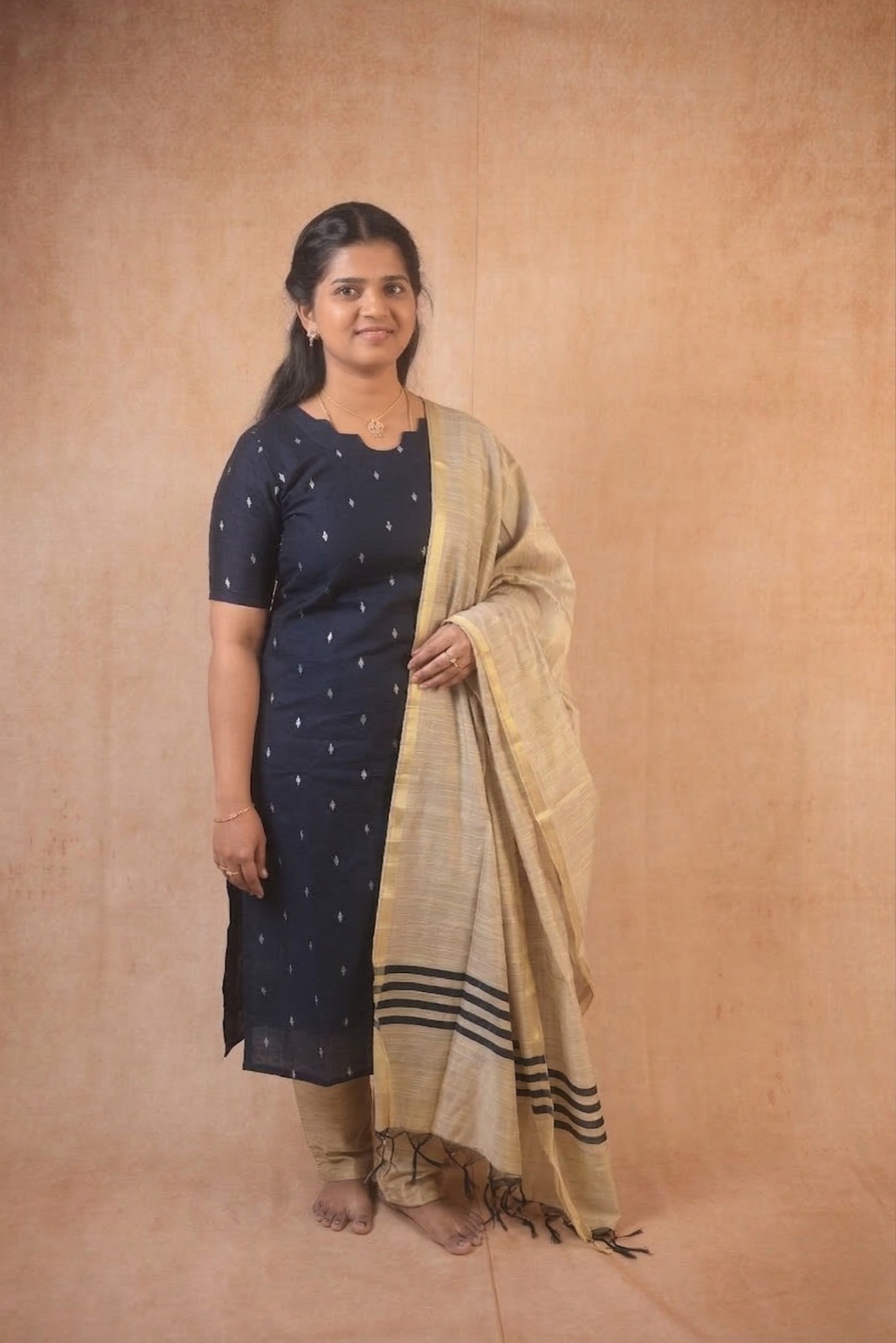 Black kurta with Shawl