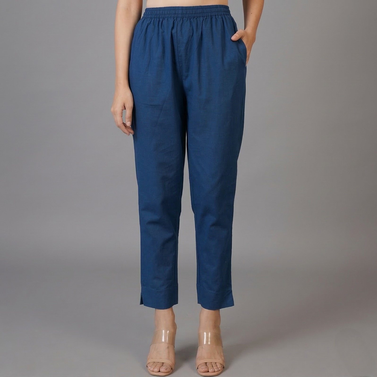 Blue Cotton Pant