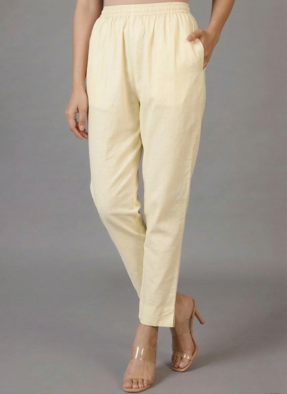 Cream Cotton Pant