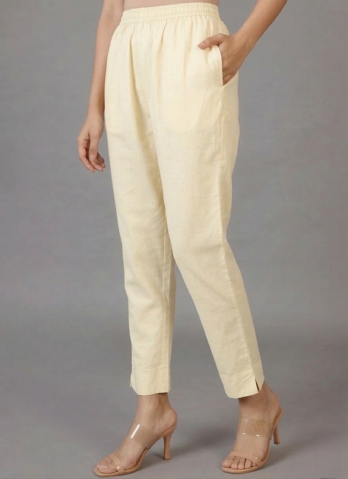 Cream Cotton Pant