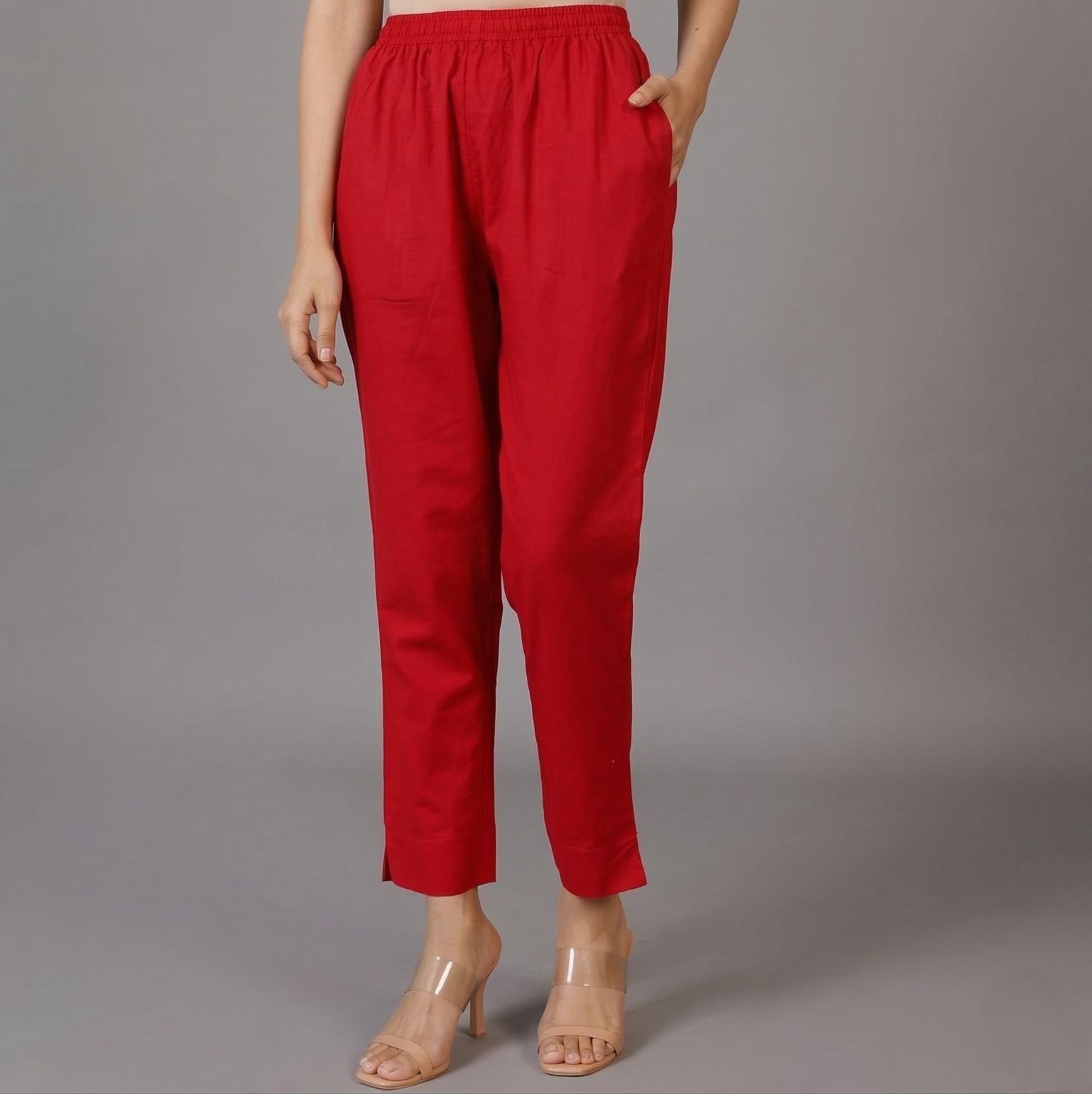 Red Cotton Pant